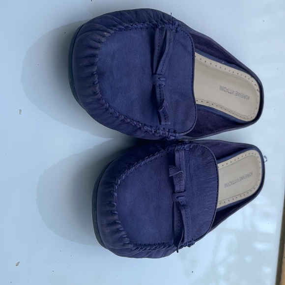 Adrienne Vittadini Purple Suede Flat Sandals with bow - size 9.5 Women’s flats - Picture 3 of 5